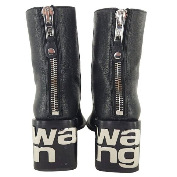 Alexander Wang Grain Parker Boots 35.5 US 5.5 Womens Black Leather ASIS - Picture 6 of 14